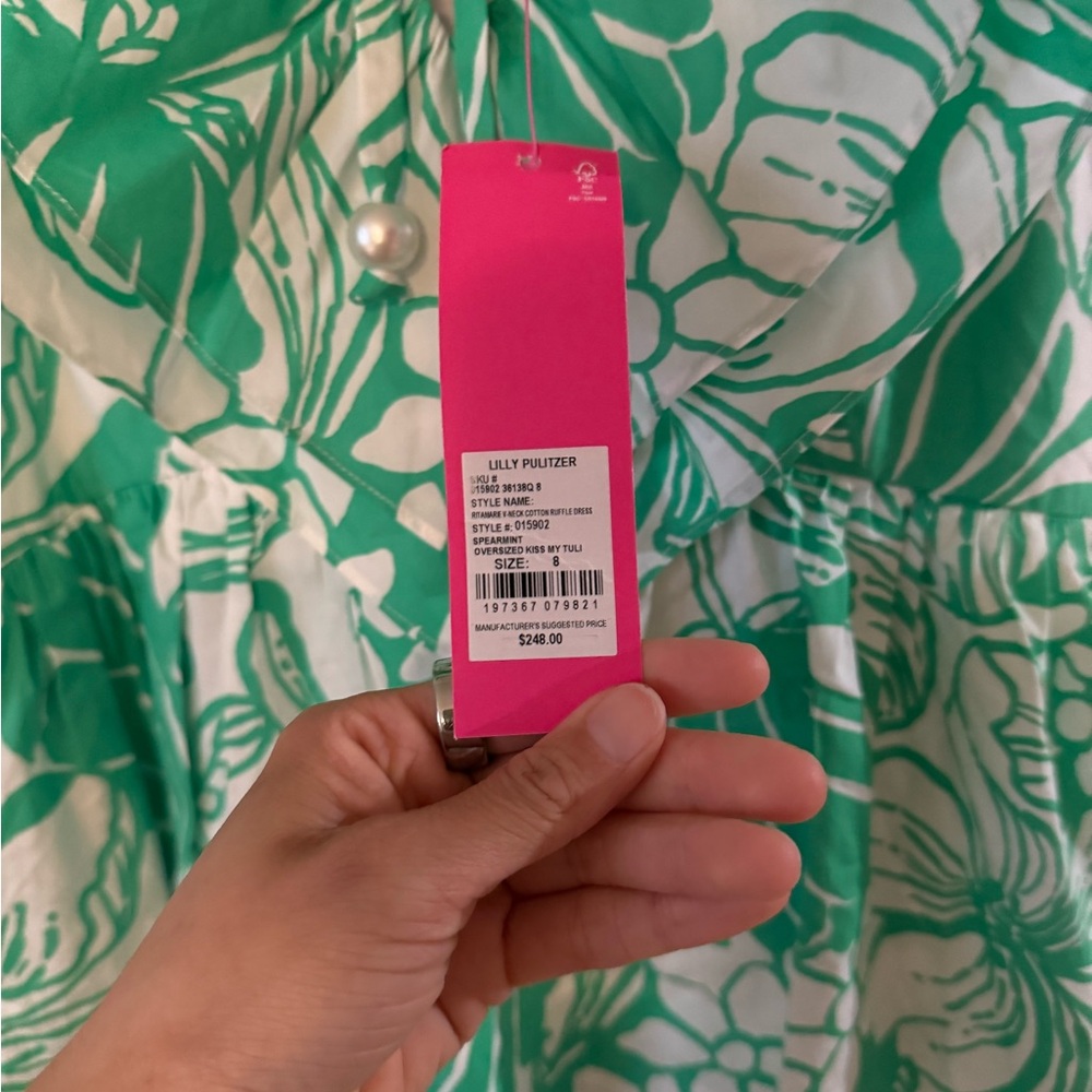 Lilly Pulitzer Ritamarie Tropical Cotton Ruffle Dress - Picture 4 of 6
